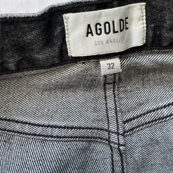 Agolde Wide Leg Baggy Jeans Black Denim Women’s 32х30 12 Opening - Picture 6 of 15